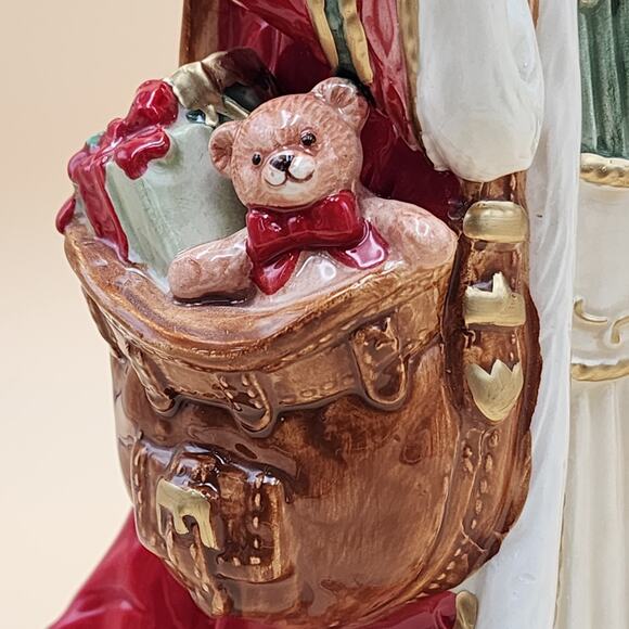 Fitz & Floyd Crimson Holiday Santa Studio 13" Figurine W/ Lantern Original Box - Picture 14 of 16